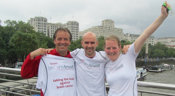 Alan and Hannah and Hannah's Dad at the British 10k 2012