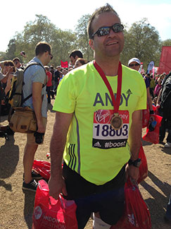 Andy Fancourt runs the London Marathon for brain tumour support