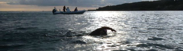 Liz Eldridge swims the solent for brainstrust brain tumour support