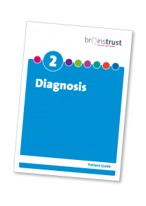brain tumour symptoms and diagnosis support booklet cover