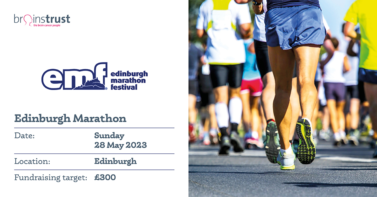 Edinburgh Marathon 2023 Brainstrust, brain tumour charity