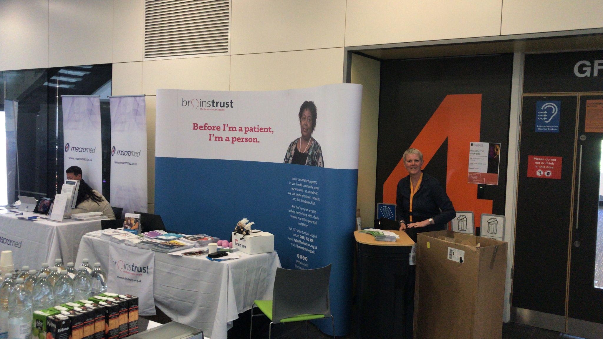 Helen with the brainstrust stall at the BNOS conference 2022